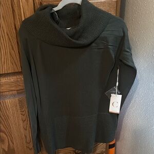 Cowl Neck Green Sweater